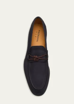 MagnanniMen's Duerro Knot Grained Leather Penny Loafers