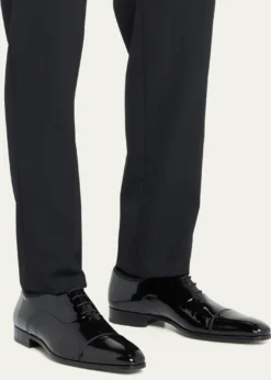 MagnanniMen's Jadiel Patent Cap-Toe Oxfords