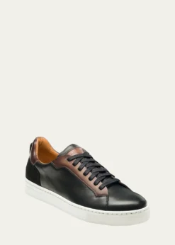 MagnanniMen's Amadeo Bicolor Leather Low-Top Sneakers