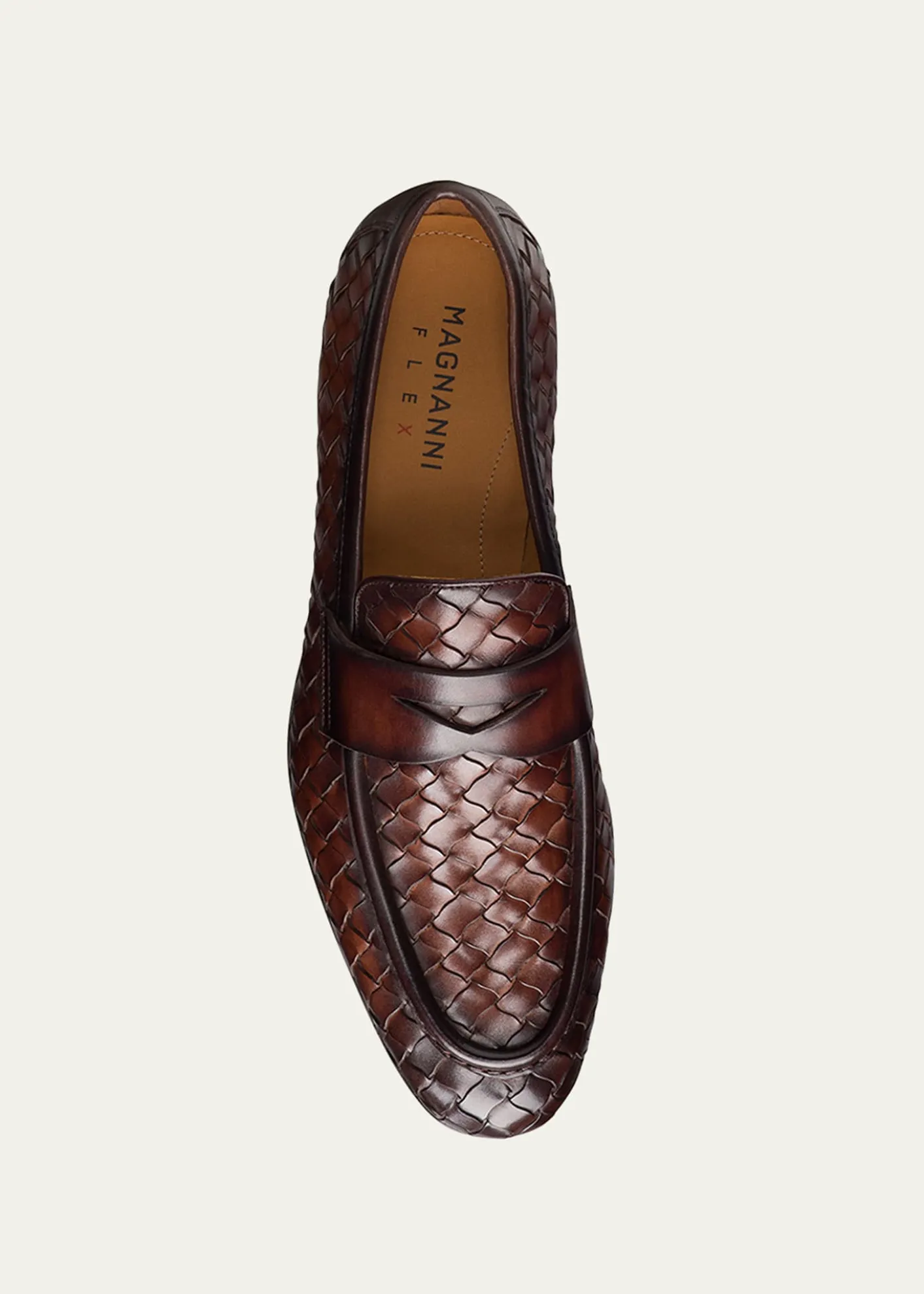 MagnanniMen's Hyde Woven Leather Penny Loafers