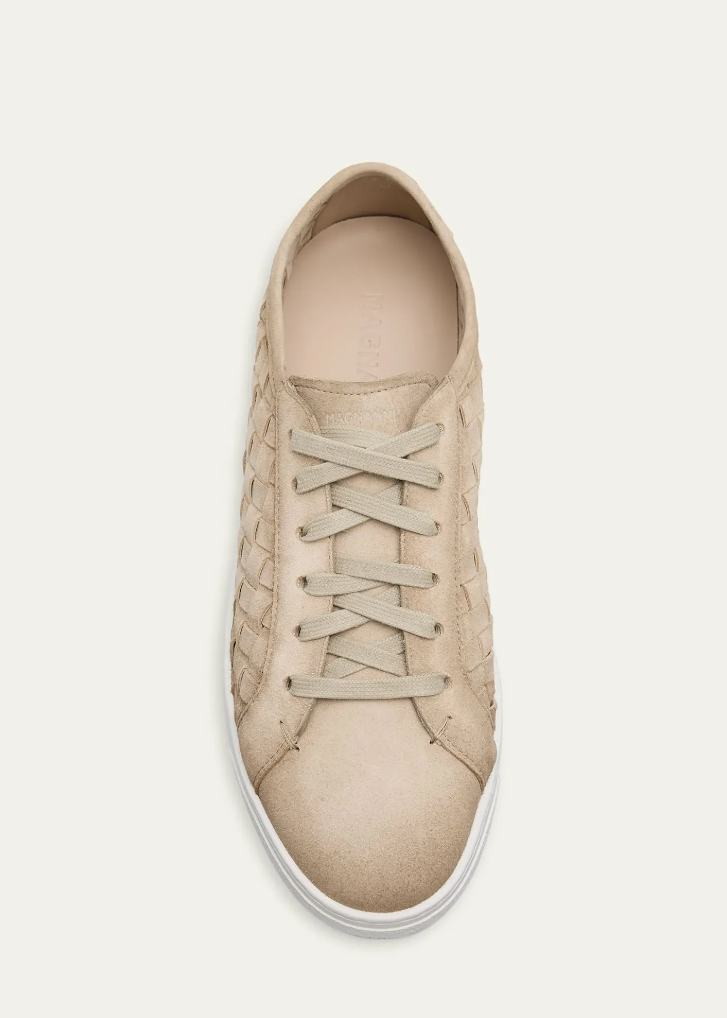 MagnanniMen's Kennedy Woven Suede Low-Top Sneakers