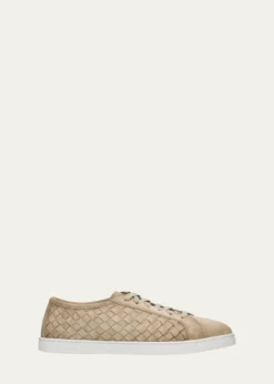 MagnanniMen's Kennedy Woven Suede Low-Top Sneakers