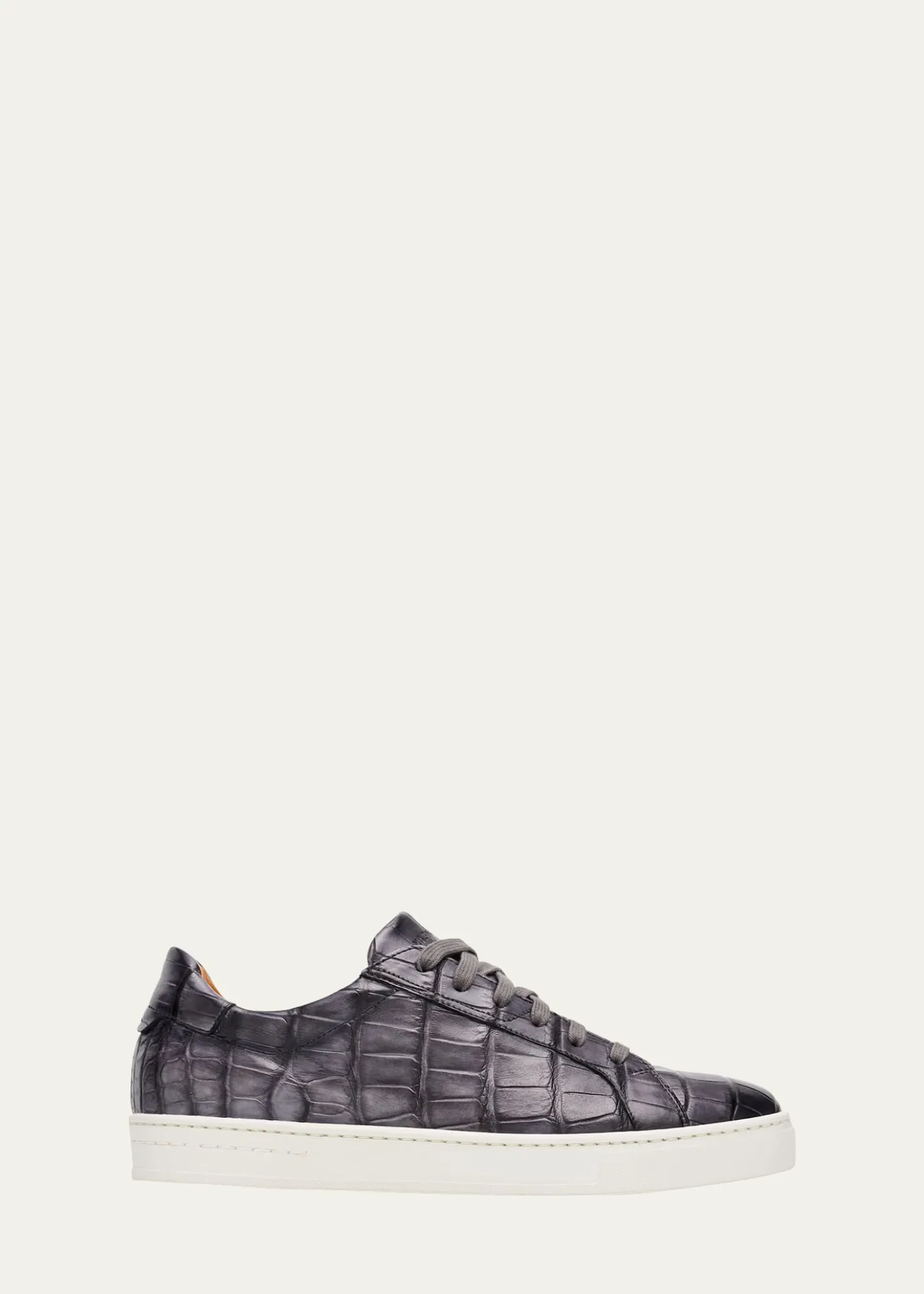 MagnanniMen's Saeta Matte Alligator Low-Top Sneakers