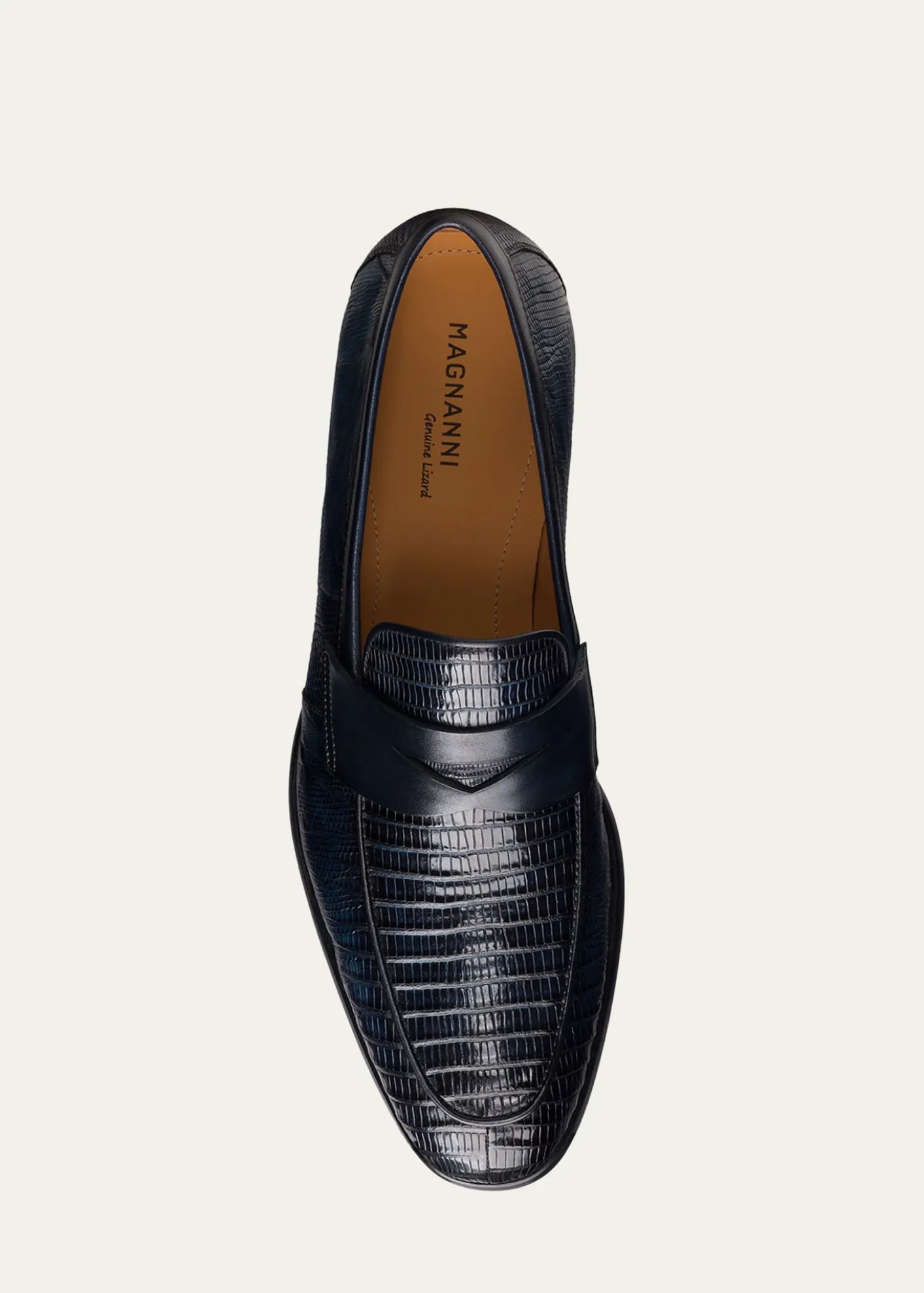MagnanniVincente Lizard Leather Penny Loafers