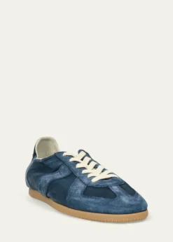 Maison MargielaMen's Replica Napa Leather and Suede Low-Top Sneakers