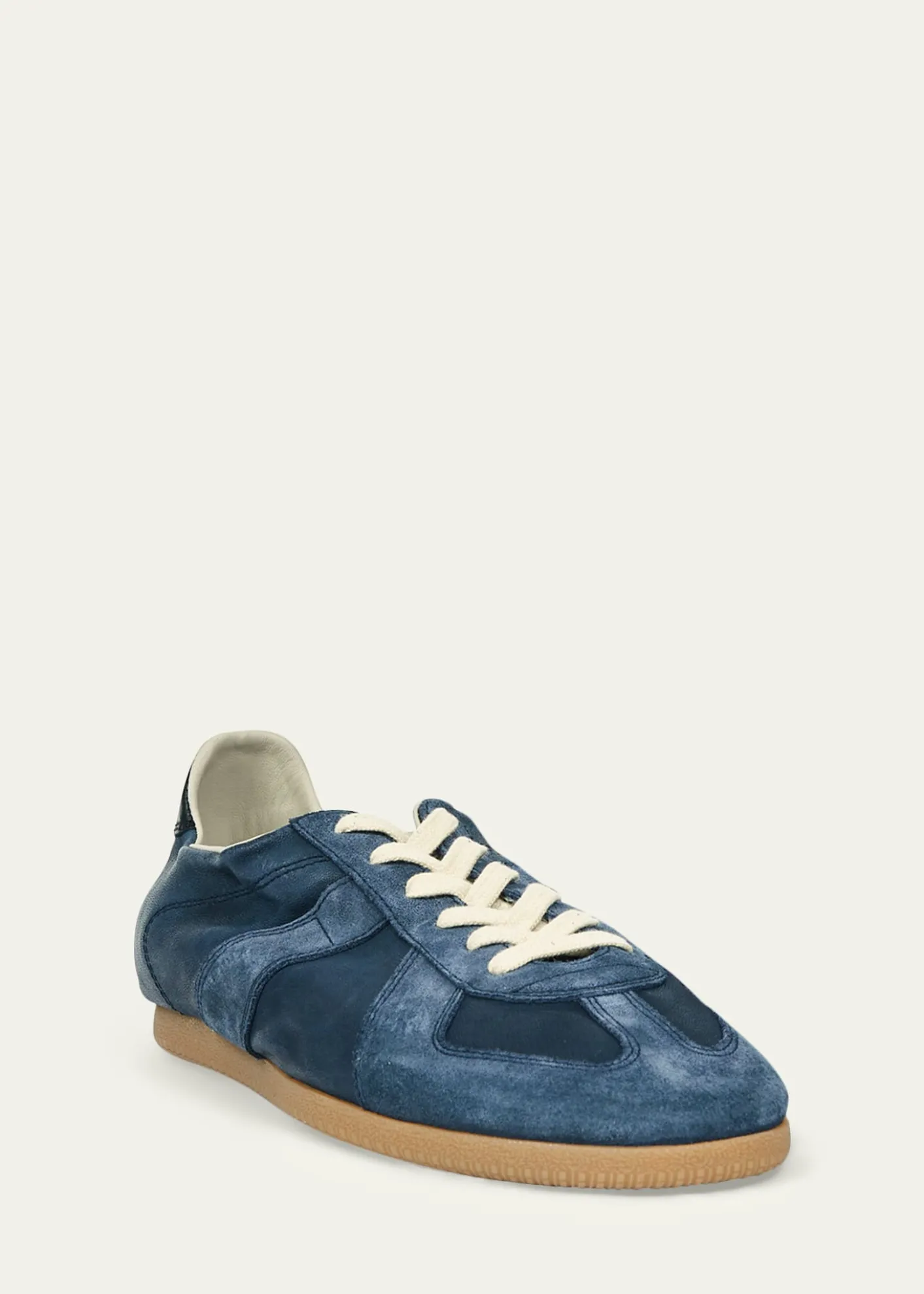 Maison MargielaMen's Replica Napa Leather and Suede Low-Top Sneakers