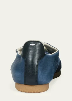 Maison MargielaMen's Replica Napa Leather and Suede Low-Top Sneakers