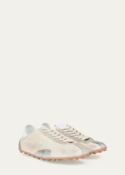 Maison MargielaMen's Sprinters Nylon and Leather Low-Top Sneakers