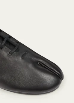 Maison MargielaMen's Tabi Jazz Leather Lace-Up Ballerina Flats