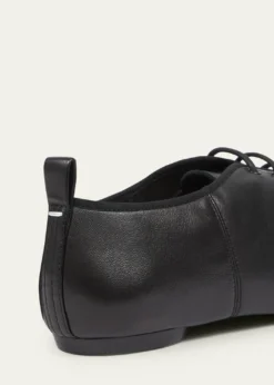 Maison MargielaMen's Tabi Jazz Leather Lace-Up Ballerina Flats
