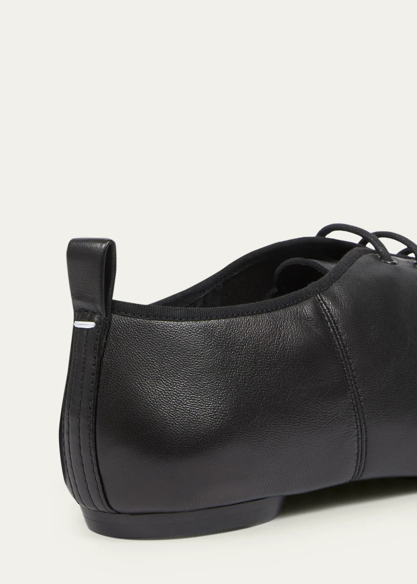 Maison MargielaMen's Tabi Jazz Leather Lace-Up Ballerina Flats