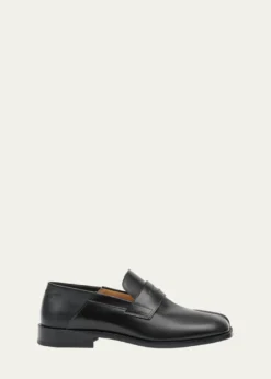 Maison MargielaMen's Tabi Leather Penny Loafers