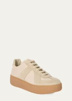 Maison MargielaReplica Mixed Leather Platform Sneakers