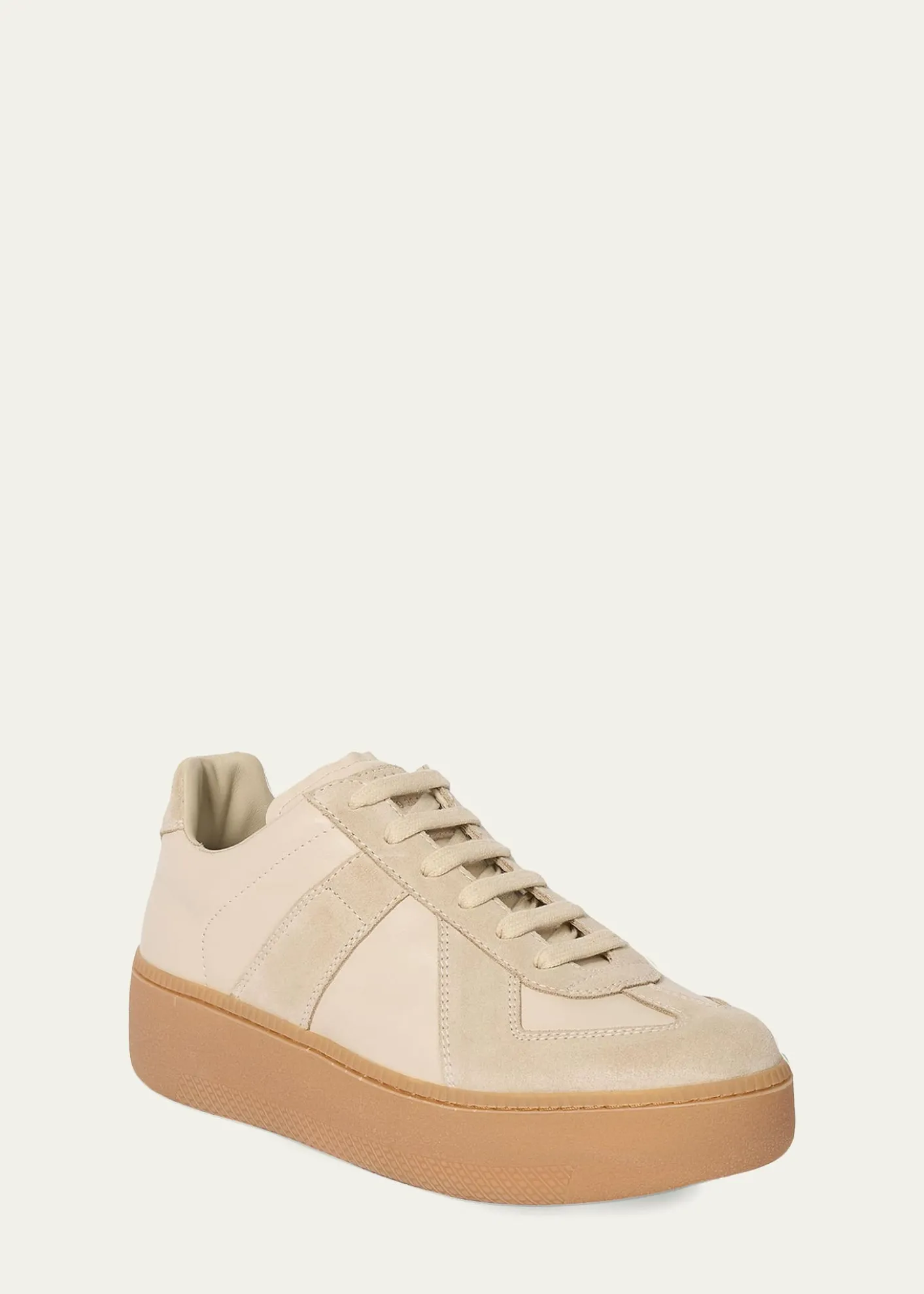 Maison MargielaReplica Mixed Leather Platform Sneakers