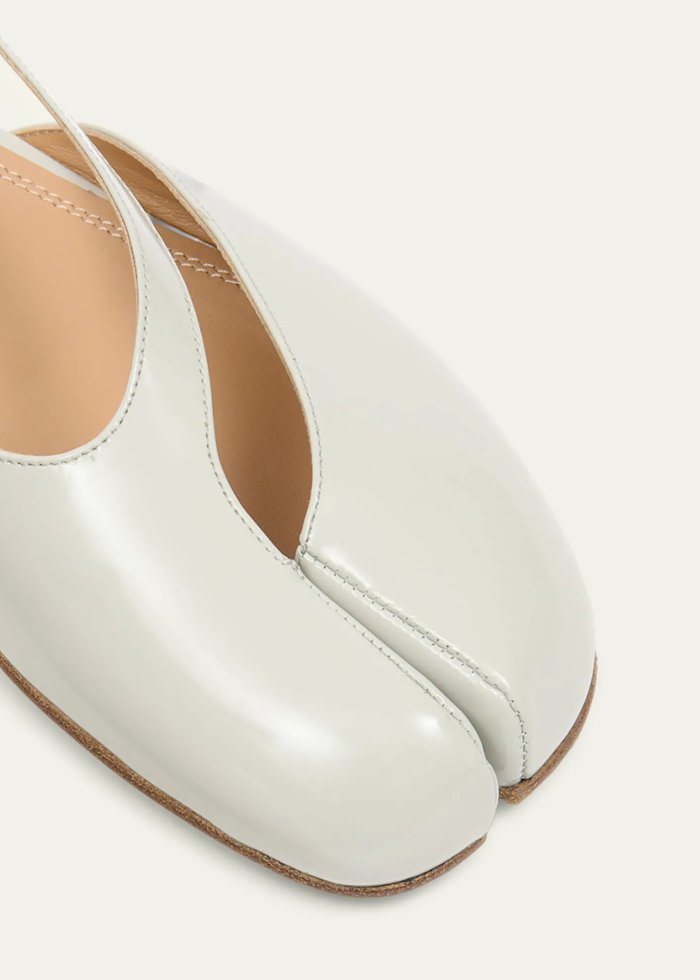 Maison MargielaTabi Leather Split-Toe Slingback Flats