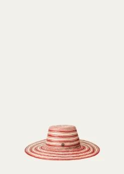 Maison MichelAude Striped Straw Floppy Hat
