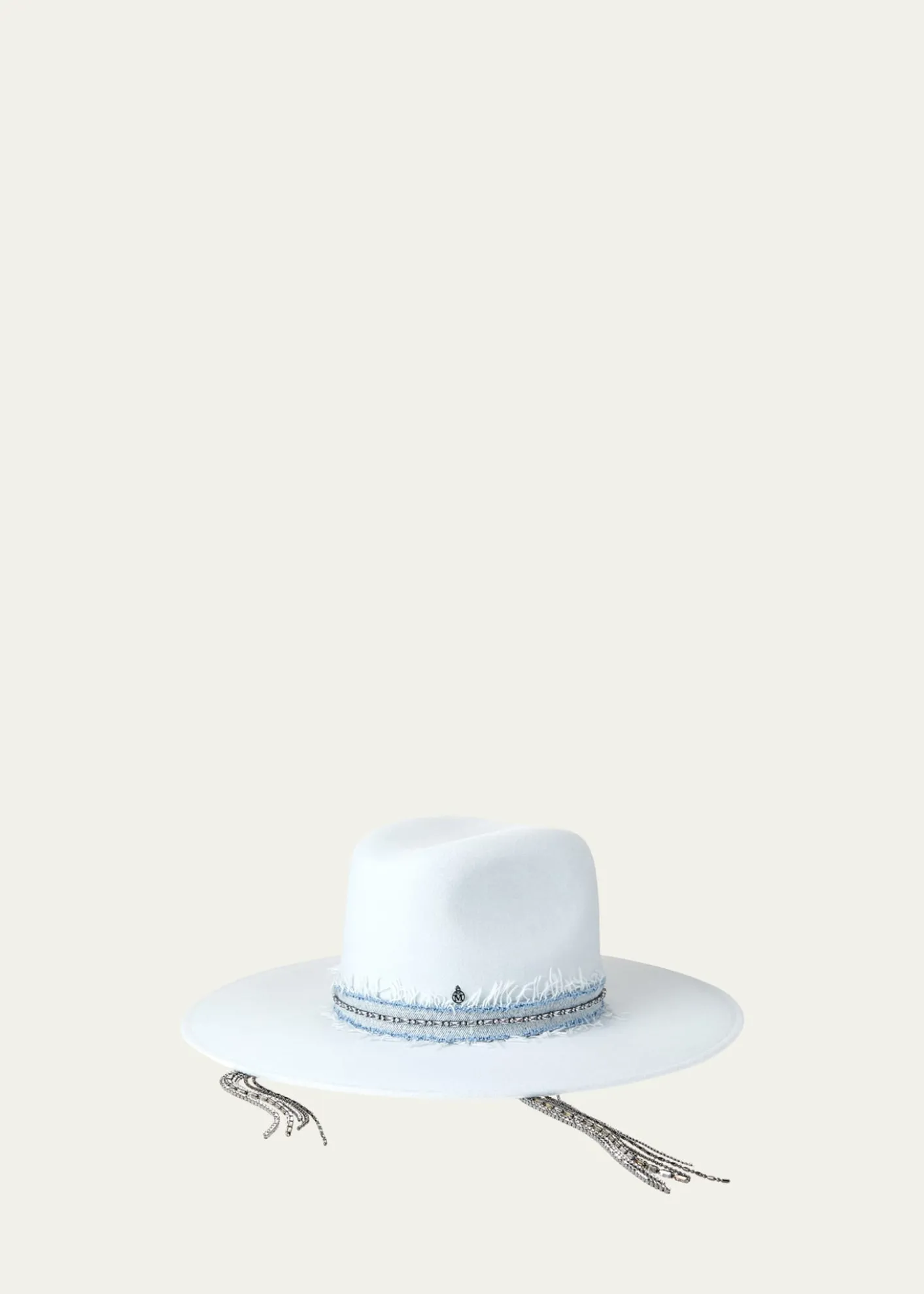 Maison MichelEliza Fedora With Embellished Denim Band