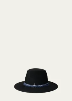 Maison MichelKyra Fringed Ribbon Wool Felt Fedora Hat