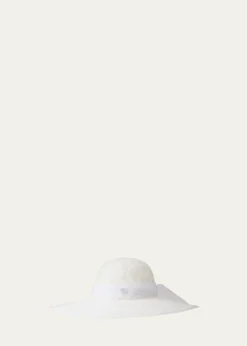 Maison MichelLarge-Brim Blanche Bridal Hat