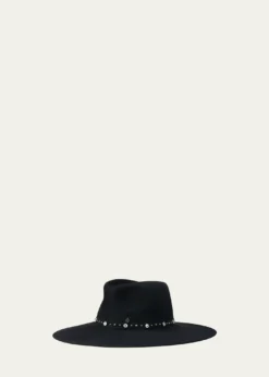 Maison MichelRoy Rock Studs Wool Felt Fedora Hat