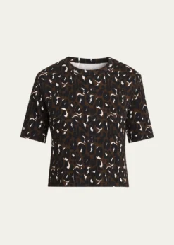 Majestic FilaturesAnimal-Print Organic Cotton Rib T-Shirt