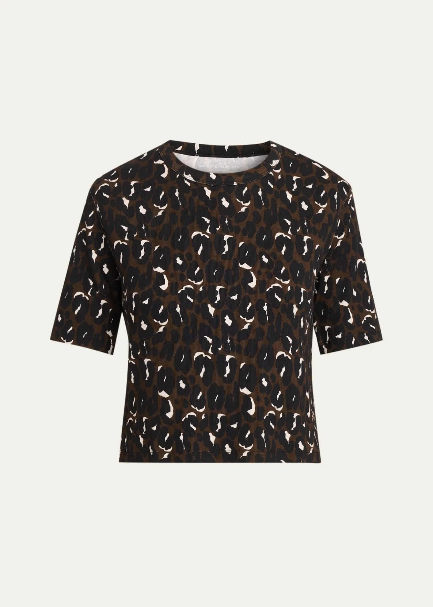 Majestic FilaturesAnimal-Print Organic Cotton Rib T-Shirt