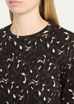 Majestic FilaturesAnimal-Print Organic Cotton Rib T-Shirt