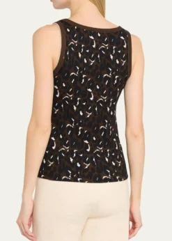 Majestic FilaturesAnimal-Print Organic Cotton Rib Tank Top