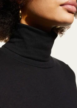 Majestic FilaturesCotton-Cashmere Long Sleeve Turtleneck Top