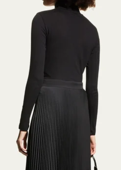 Majestic FilaturesCotton-Cashmere Long Sleeve Turtleneck Top
