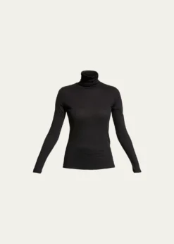 Majestic FilaturesCotton-Cashmere Long Sleeve Turtleneck Top