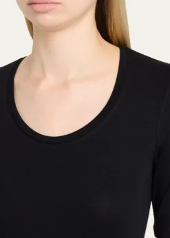 Majestic FilaturesElbow-Sleeve Scoop-Neck Shirt