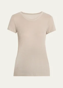 Majestic FilaturesLyocell Cotton Baby Rib Knit T-Shirt