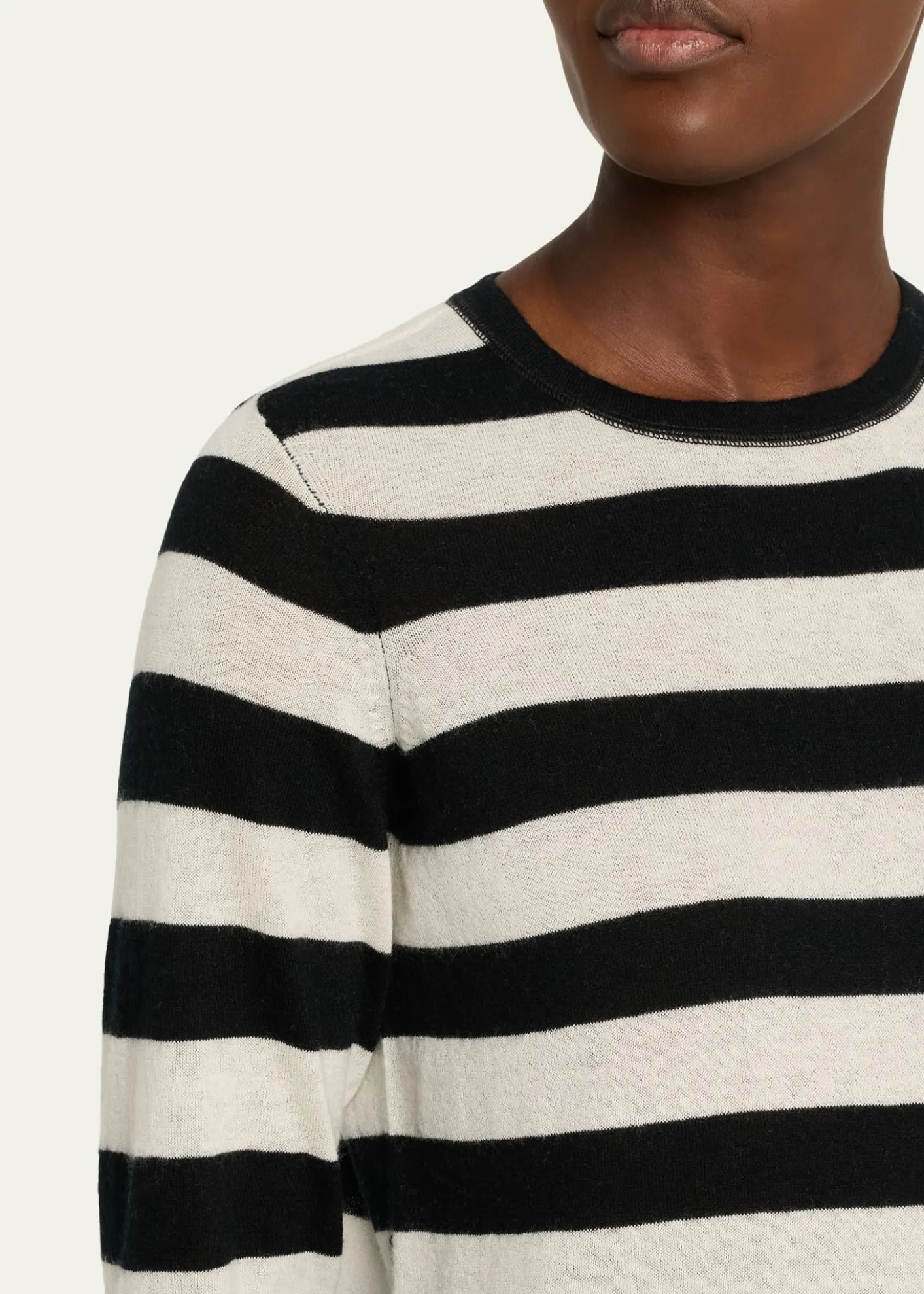 Majestic FilaturesMachine Washable Cashmere Striped Pullover