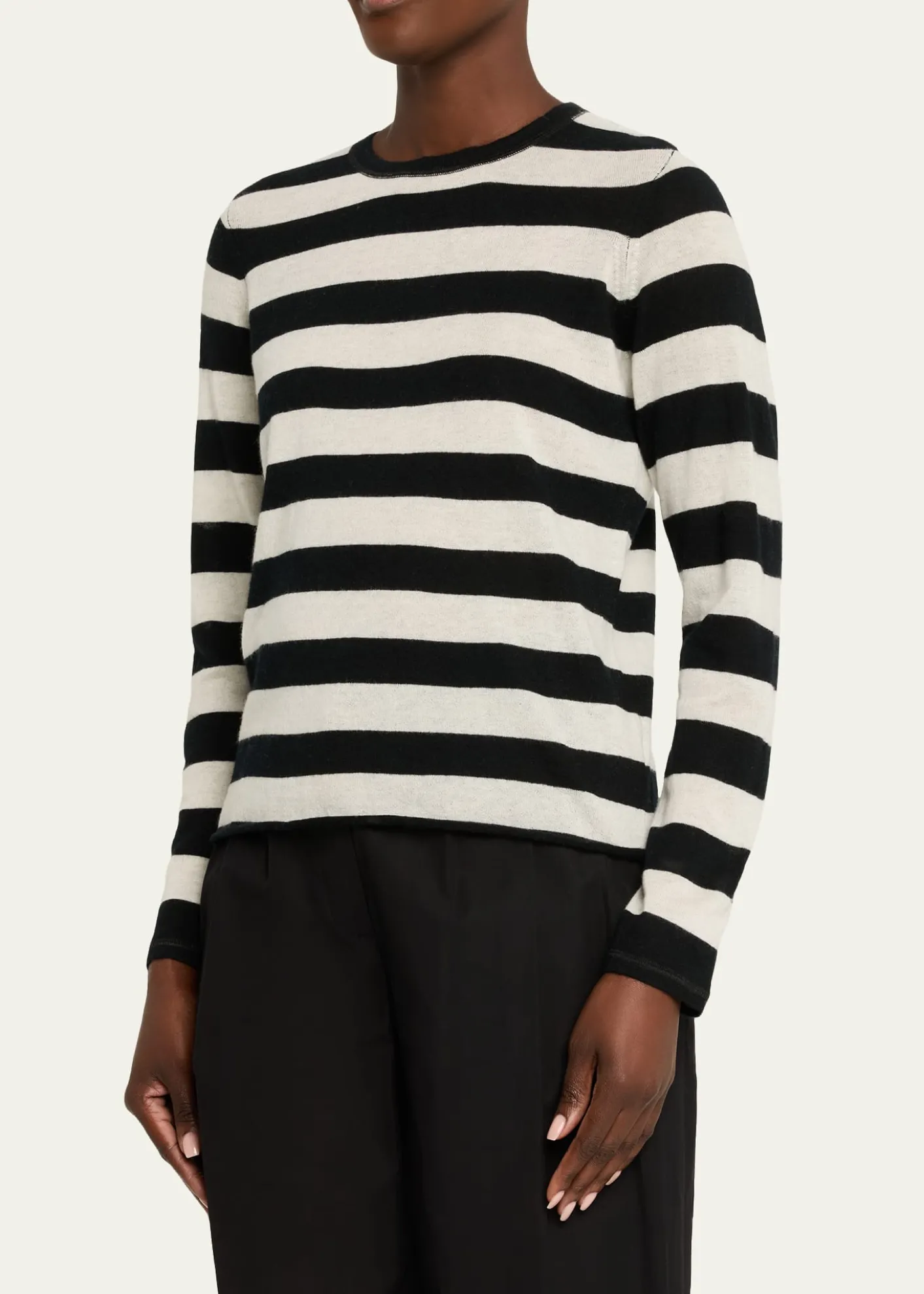 Majestic FilaturesMachine Washable Cashmere Striped Pullover