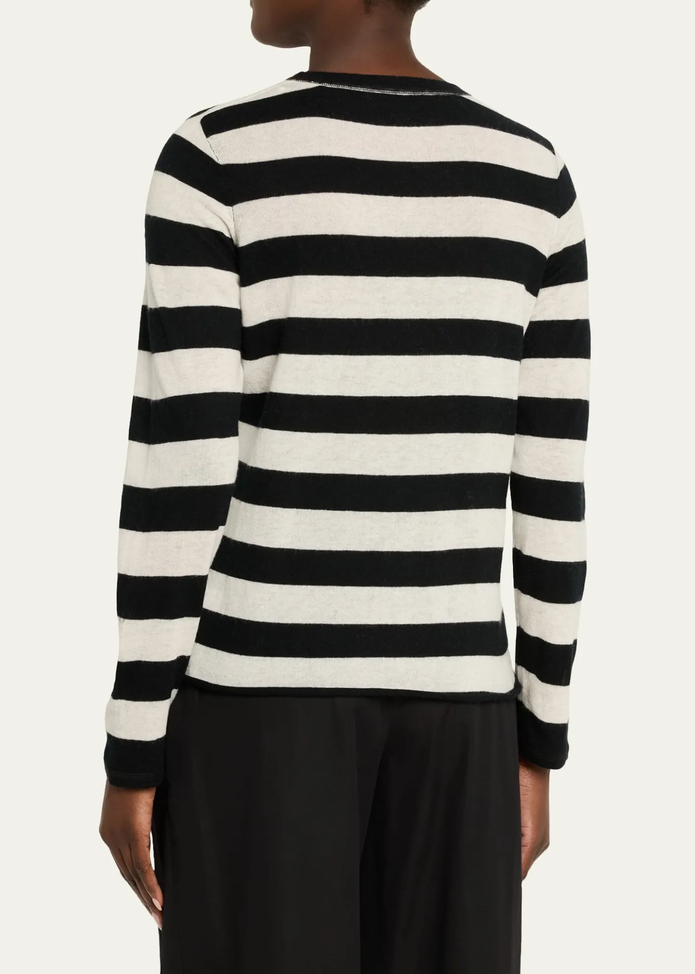 Majestic FilaturesMachine Washable Cashmere Striped Pullover