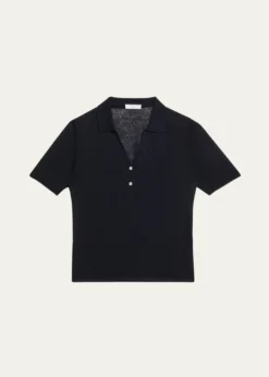 Majestic FilaturesSemi-Sheer Knit Polo Shirt