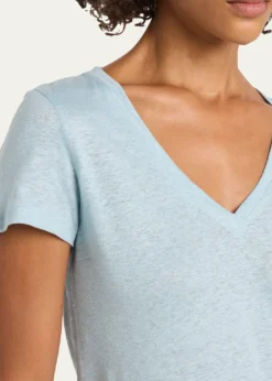 Majestic FilaturesShort-Sleeve Stretch Linen Top
