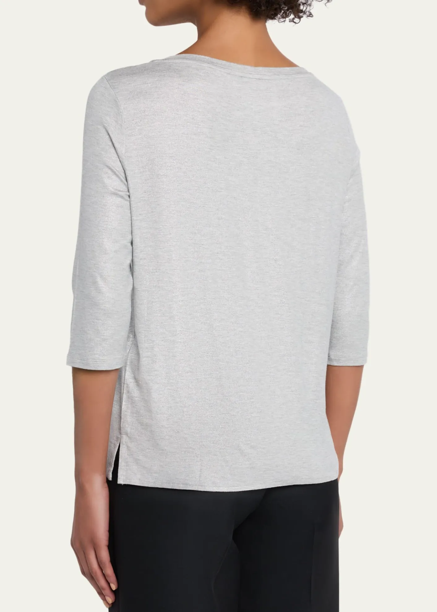 Majestic FilaturesSoft Touch 3/4-Sleeve Metallic Jersey T-Shirt