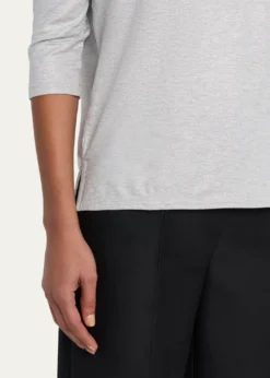 Majestic FilaturesSoft Touch 3/4-Sleeve Metallic Jersey T-Shirt