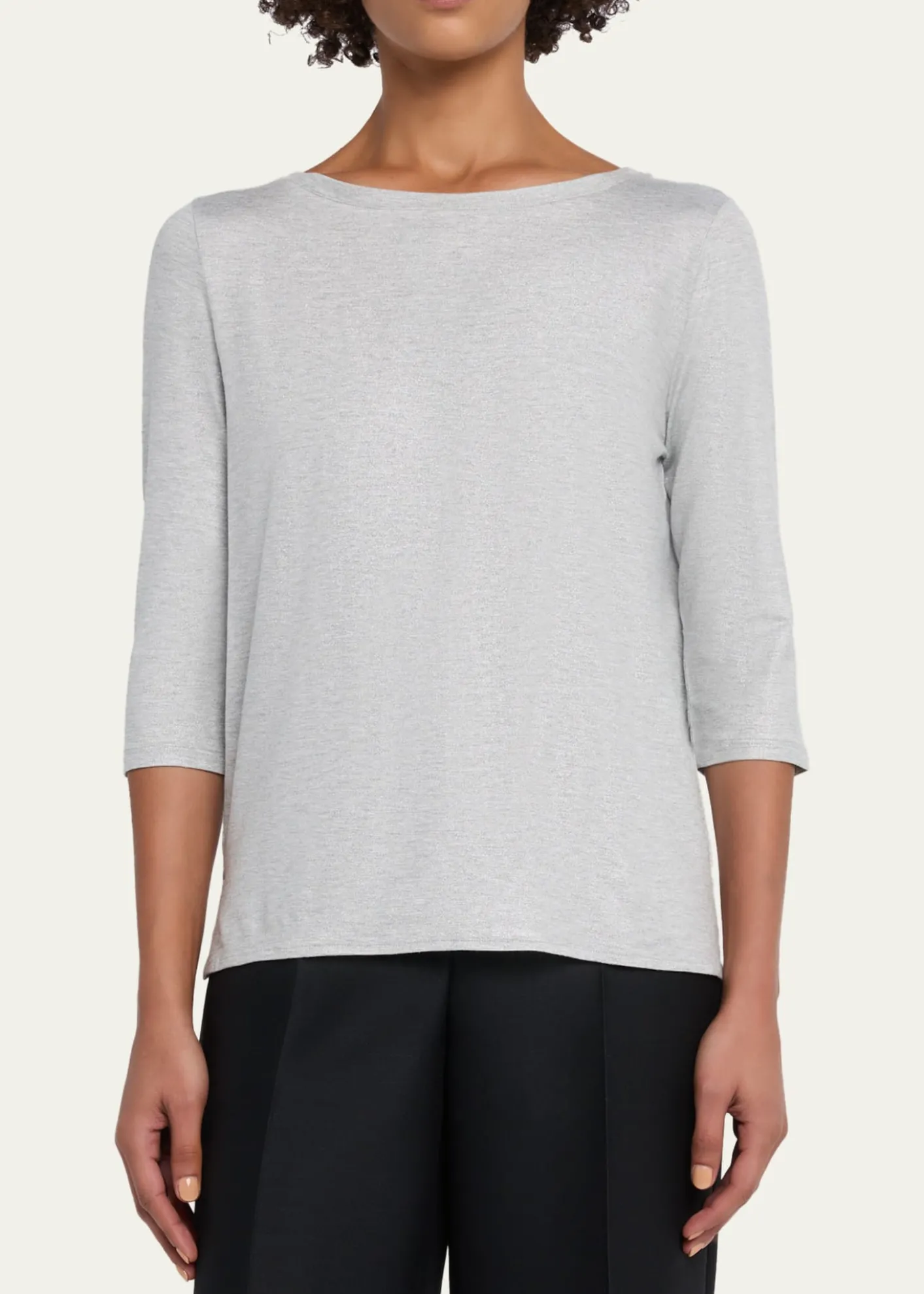 Majestic FilaturesSoft Touch 3/4-Sleeve Metallic Jersey T-Shirt