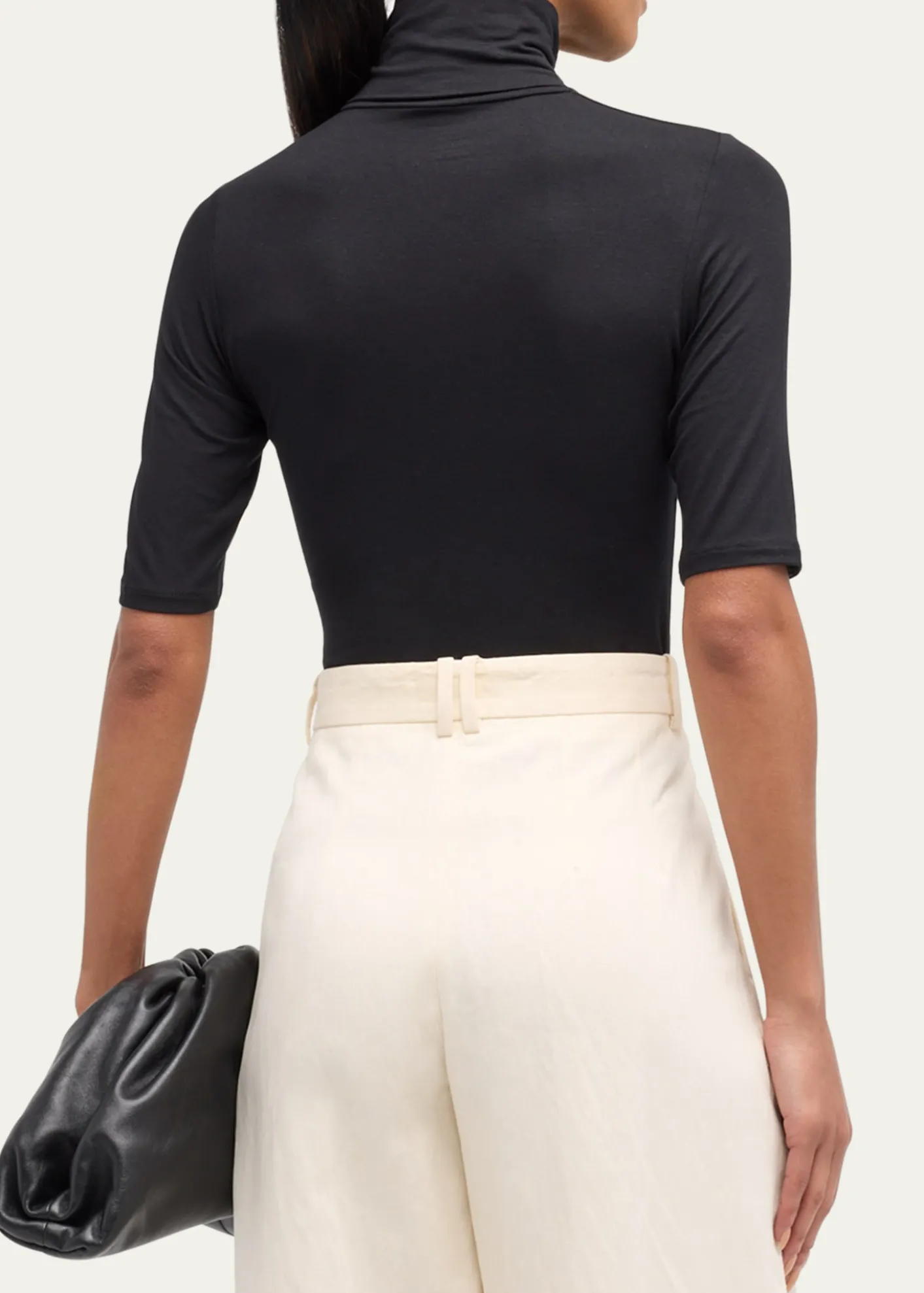 Majestic FilaturesSoft Touch Half-Sleeve Turtleneck