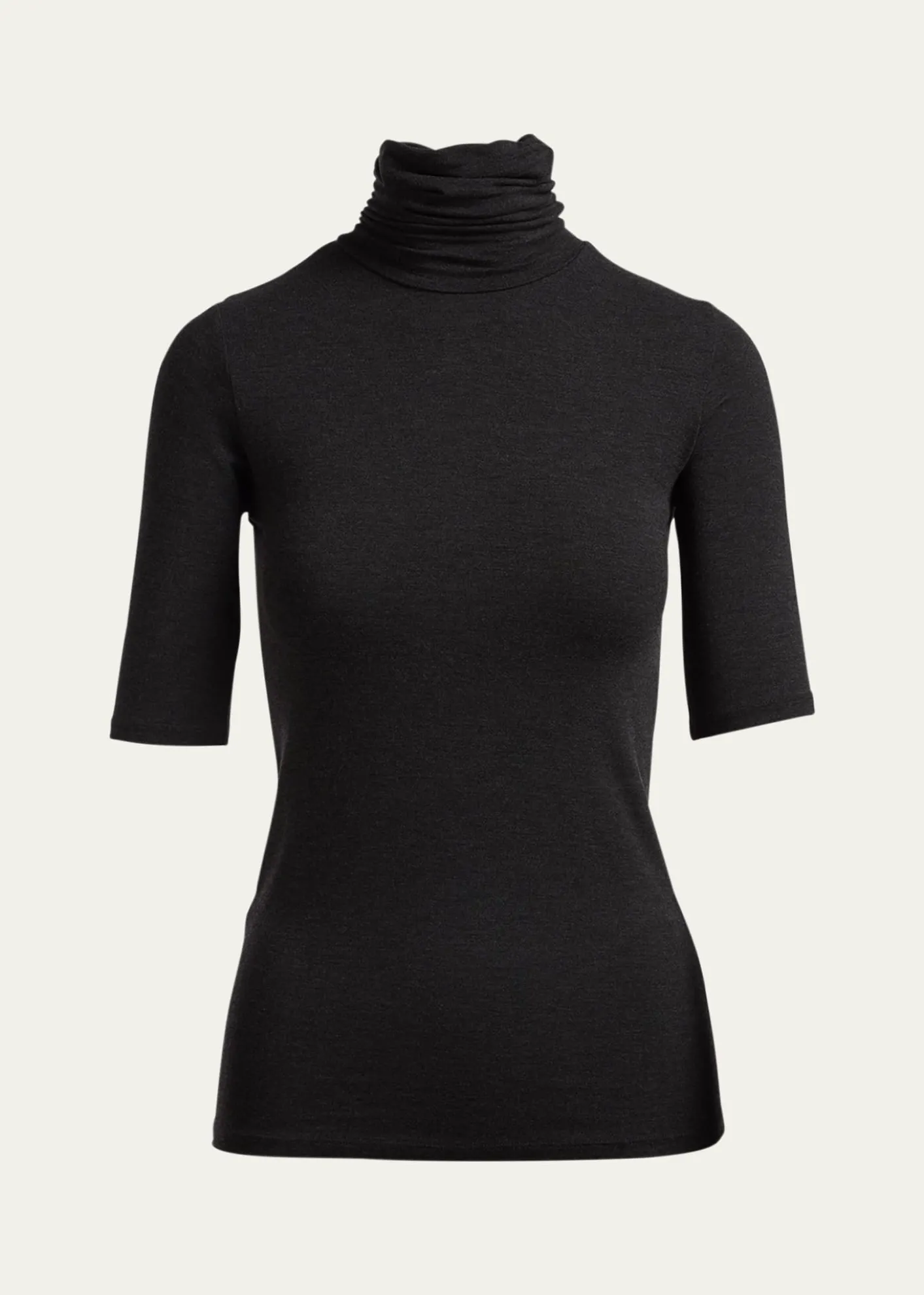 Majestic FilaturesSoft Touch Half-Sleeve Turtleneck