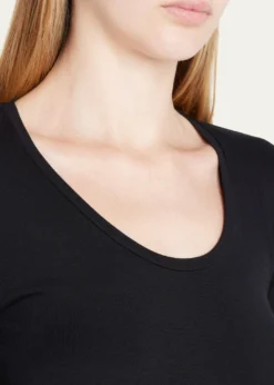 Majestic FilaturesSoft Touch 3/4-Sleeve Scoop-Neck Tee