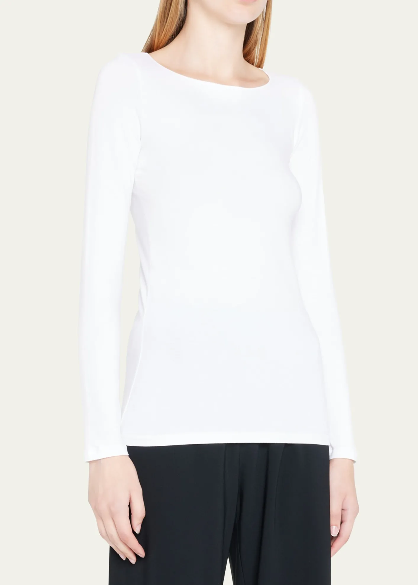 Majestic FilaturesSoft Touch Marrow-Edge Long-Sleeve Top