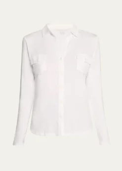 Majestic FilaturesSoft Touch Button-Down Shirt with Pockets