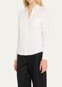 Majestic FilaturesSoft Touch Button-Down Shirt with Pockets