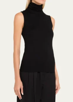 Majestic FilaturesSoft Touch Viscose Sleeveless Turtleneck Top