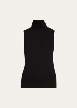 Majestic FilaturesSoft Touch Viscose Sleeveless Turtleneck Top