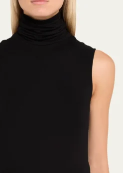 Majestic FilaturesSoft Touch Viscose Sleeveless Turtleneck Top